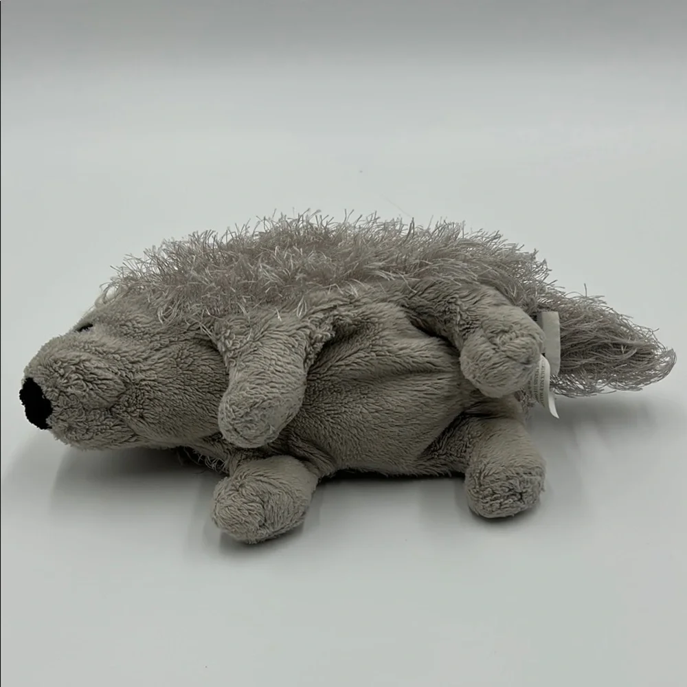 Vintage GANZ Porcupine Hedgehog Plush Toy White Gray 8 Inches HM368